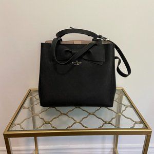 Kate Spade Leather Black Purse with Shoulder Strap and Bow